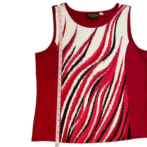 Bob Mackie Wearable Art NWT Red Sleeveless Blouse Medium - Picture 12 of 12
